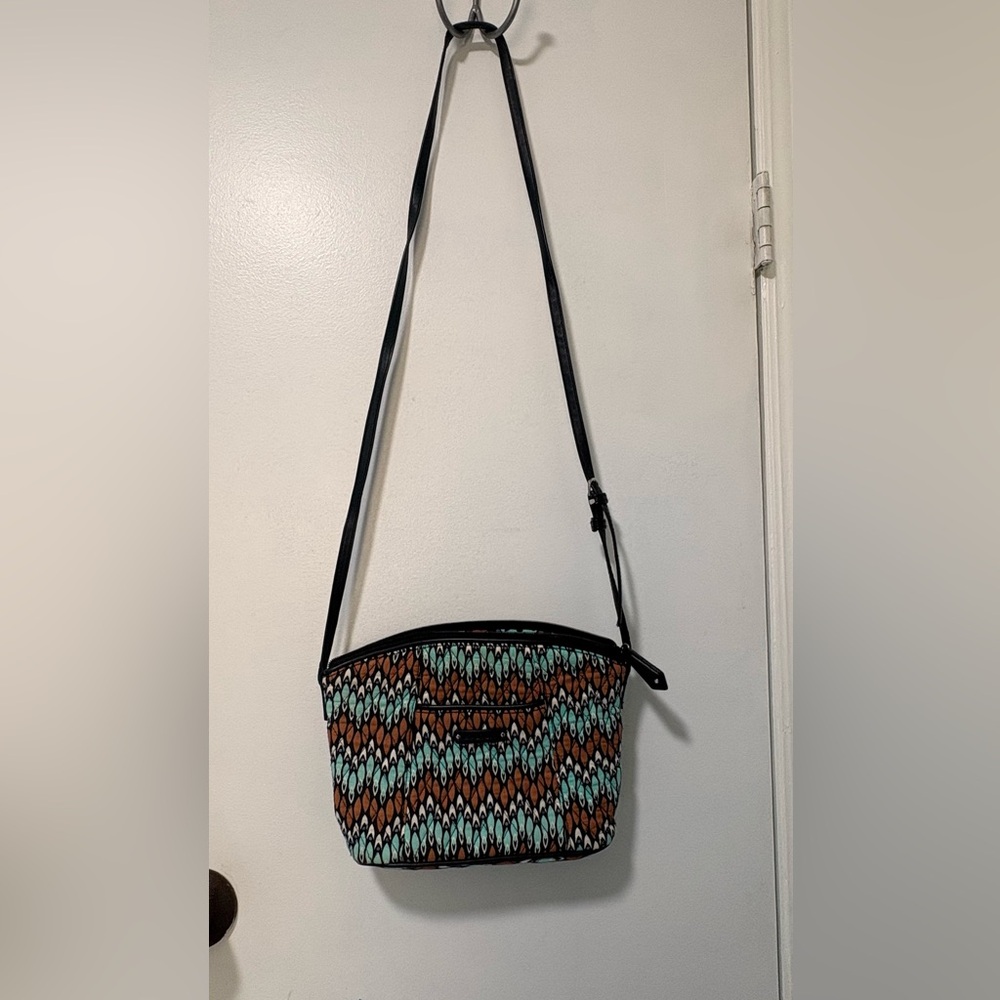 Vera Bradley Crossbody Bag in Black, Brown, and Teal
